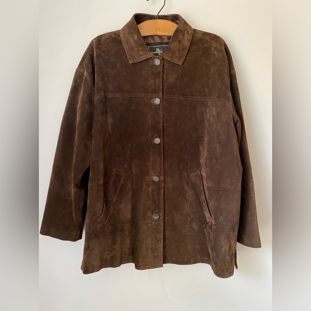 Vintage Leather Jacket Men’s Large Brown Suede Brandon Thomas